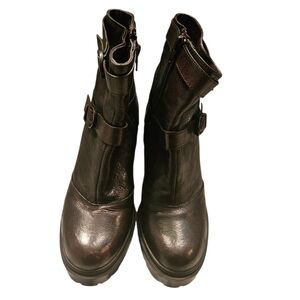 Emanuele Crasto Buckle Ankle Boots Size 9, Made In Italy